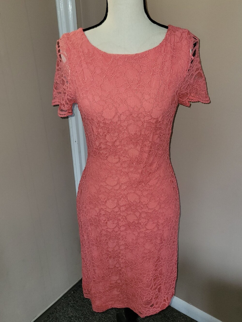 Eliza J Coral Lace Mini Dress
